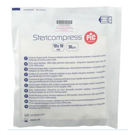 PIC GARZA TAGL.10X10CM 25PZ