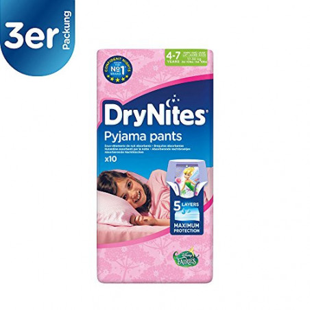 HUGGIES DRY NITES GIRL 4-7A X10