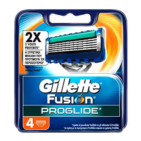 GILLETTE FUSION PROGLIDE LAME RIC. X4