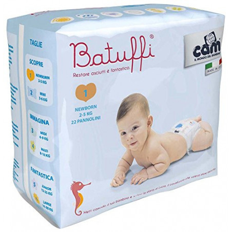 BATUFFI PANNOLINI TG.1 2-5KG X22