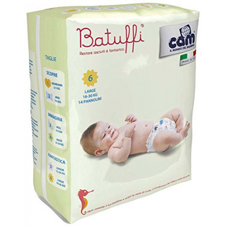 BATUFFI PANNOLINI TG.6 16-30KG X14