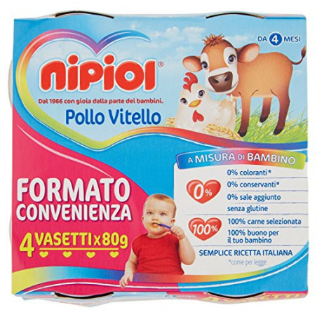 NIPIOL OMO POLLO VITELLO GR.80X4