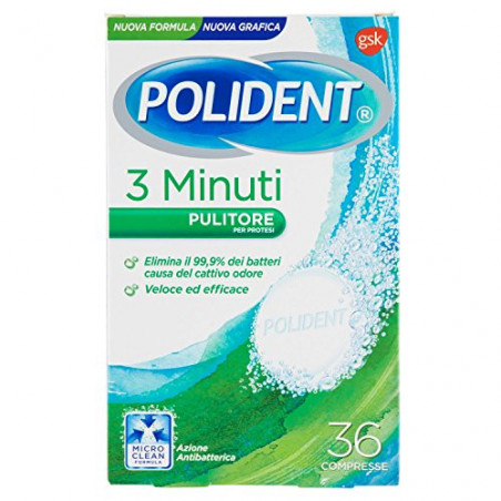 POLIDENT TABS 3MIN X36