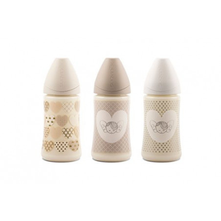 SUAVI WHITE BIBERON 3P SIL. 270ML(E)