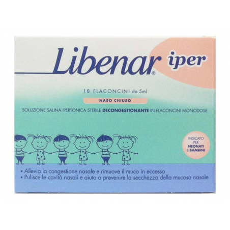 LIBENAR Iper 30 Flaconcini monodose soluzione fisiologica ipertonica  sterile 5 ml