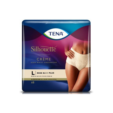 TENA LADY PANTS PLUS DISCREET SILH L X8