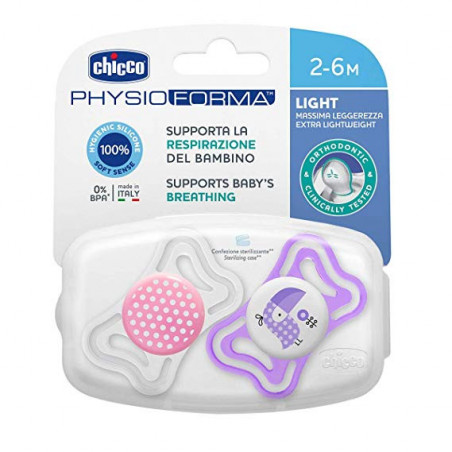 CHICCO SUCCH.PHYSIO LIGHT GIRL SIL 2 6M