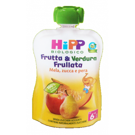 HIPP FRUTTA&VERD.FRULL.MEL ZUC PERA 90GR