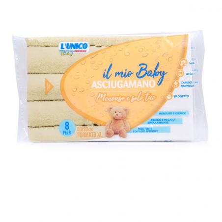 UNICO ASCIUGAMANO BABY 60x38 XL x8