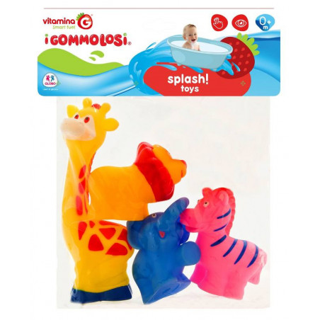 GLOBO GOMMOLOSI ANIMALI GIUNGLA 4PZ