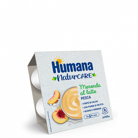 HUMANA MERENDA LATTE PESCA GR.100X4