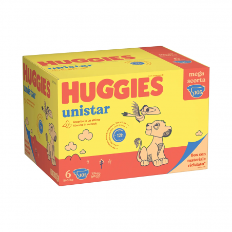 HUGGIES UNISTAR MEGA TG.6 15-30KG 105PZ