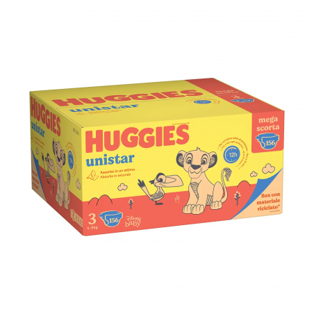 HUGGIES UNISTAR MEGA TG.3 4-9KG 156PZ