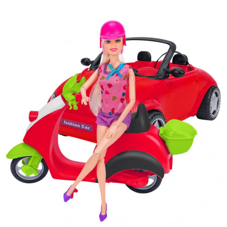 GLOBO FASH.DOLL C SCOOTER AUTO CABRIO