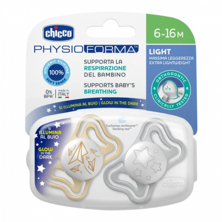 CHICCO SUCCH.PHYSIO LIGHT LUMI SIL 6 16M