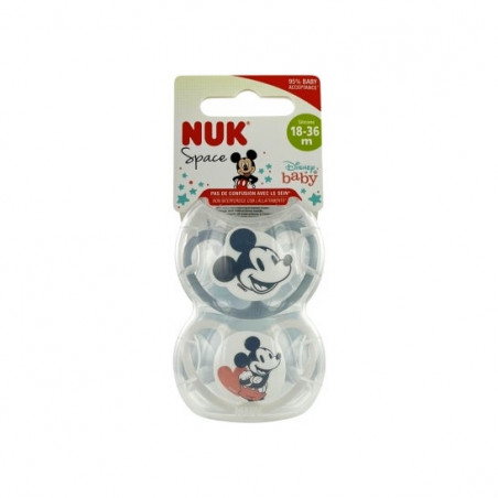 NUK SUCCH.STAR MICKEY GITD SIL.18 36M X2