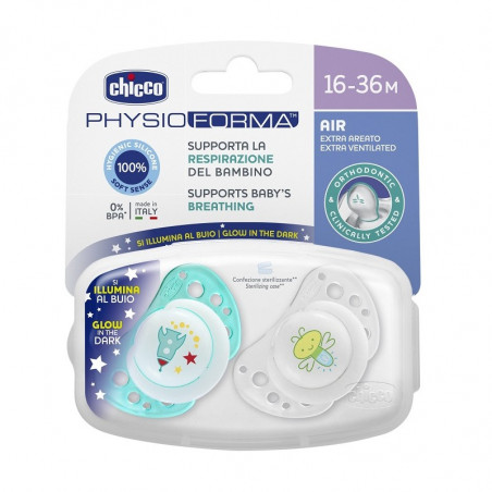 CHICCO SUCCH.AIR LUMI SIL 16-36M BLU X2