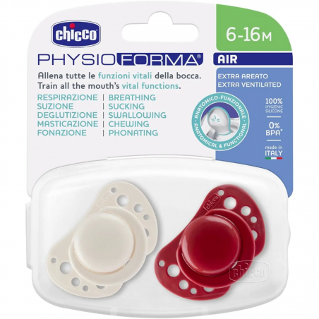 CHICCO SUCCH.AIR SIL 6-16M ROSSO X2