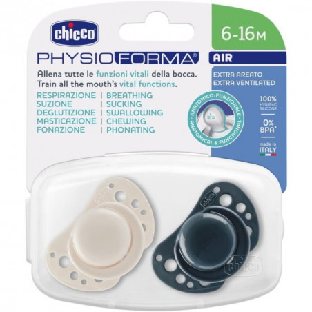 CHICCO SUCCH.AIR SIL 6-16M BLU X2