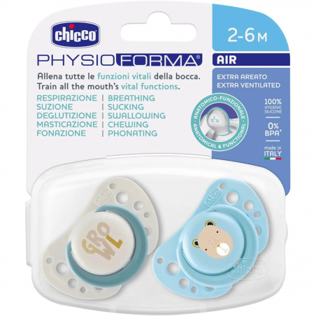 CHICCO SUCCH.AIR SIL 2-6M AZZURRO X2