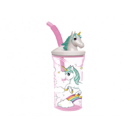 BICCHIERE C CAN 3D TRIT.UNICORNO 360ML