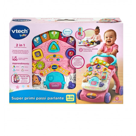 VTECH SUPER PRIMI PASSI PARL.2IN1 ROSA