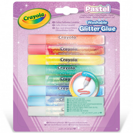 CRAYOLA COLLA GLITTER LAVAB.COL.PAST X8