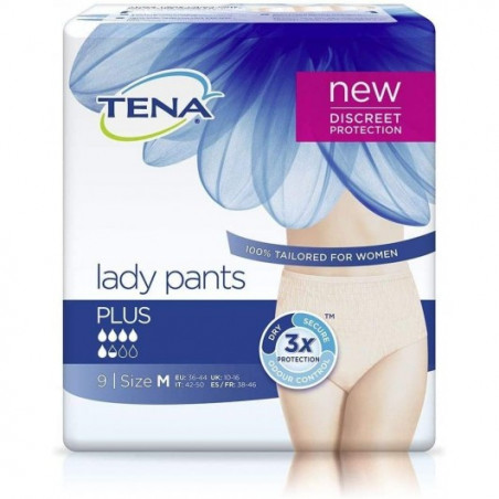 TENA LADY PANTS PLUS DIS.CR.SILH M X9 04