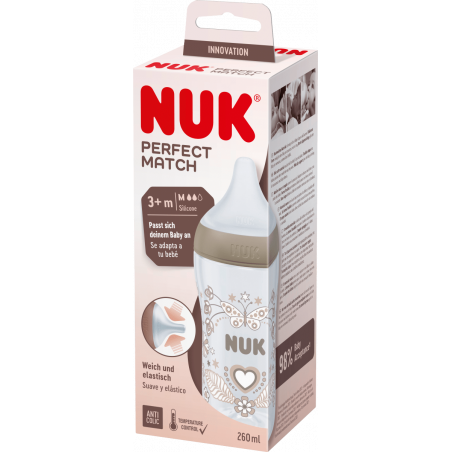 NUK BIBERON P.MATCH TC SIL.HEART 260ML