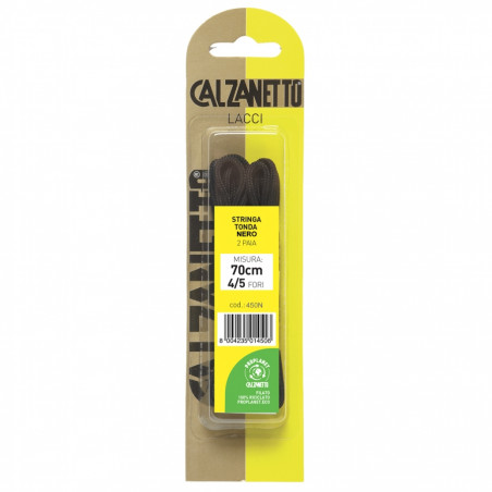 CALZANETTO STRINGHE TONDE 2PZ NERO 70CM