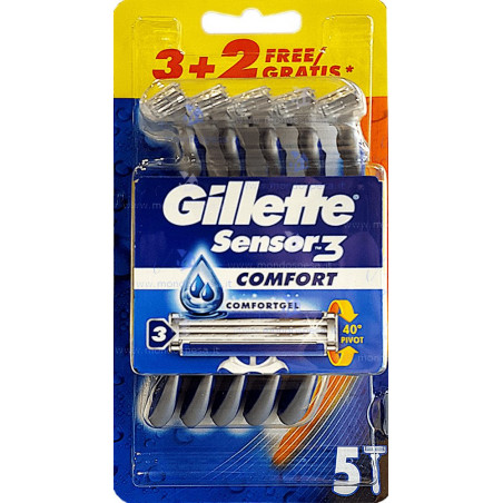 GILLETTE SENSOR3 COMFORT RASOIO X5