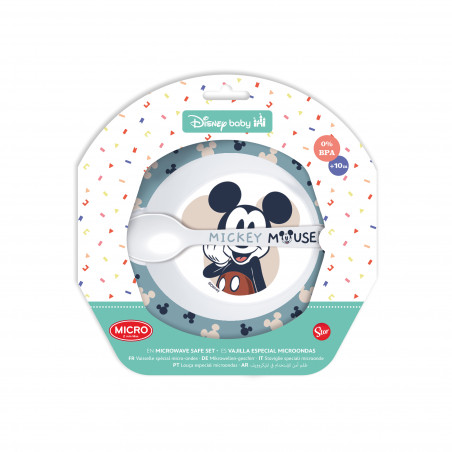 CORA SET MICRO PIATTO E CUCCHIAIO MICKEY