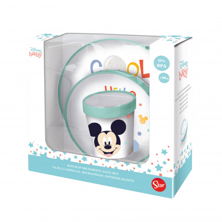 CORA SET BICOLOR PIATTI BICCH.3PZ MICKEY