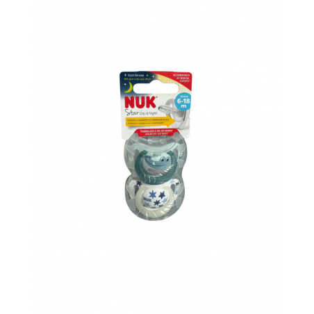 NUK SUCCH.STAR D&N SIL.6-18M X2