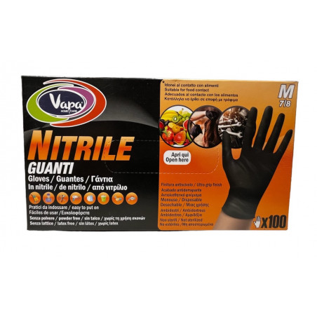 VAPA GUANTI NITRILE  TG.M X100 NERI