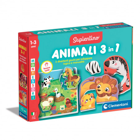 MONTESSORI SAPIENTINO ANIMALI 3IN1